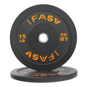 Olympic Weight Plates, Rubber Bumper Plates, 2 Inch Steel Insert 15lb Bundle Options Available for Home Gym Strength Training, Weightlifting