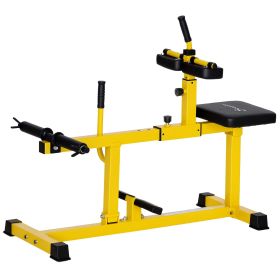 Adjustable Steel Seated Calf Raise Exercise Strength Training Gym Equipment, Yellow