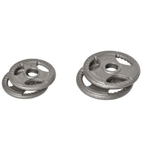 Set of 4 Weight Plates for 2"/5cm hole Dumbbell Handle Bar, 33 lbs Dumbbell Plates Barbell Weights, 2 x 11 lbs, 2 x 5.5 lbs, Silver