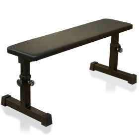 THE Flat Weight Bench For Strength Training W 5-Level Adjustable Height (Option: Black)