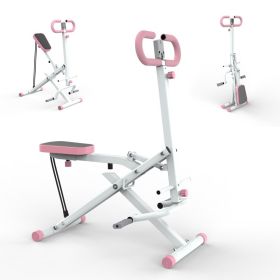 Squat Machine For Home, Assist Trainer For Glutes Workout Foldable With Resistance Bands, For Botty Glutes Butt Thighs, Ab Back Leg Press Hip Thr (Option: Pink)
