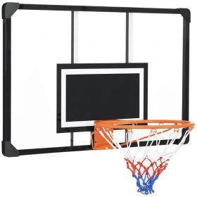 Wall Mounted Basketball Hoop with 45" x 29" Shatter Proof Backboard, Durable Rim and All-Weather Net for Indoor and Outdoor Use (Option: Black, Clear, Orange-1170x760x100 mm)