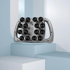 High-Power Fascia Massage Gun with 6 Interchangeable Heads - Adjustable 16-Level Intensity for Athletes & Pain Relief (Color: grey)