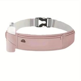 Breathable Invisible Running Waist Pack - Nylon With Lock Closure, Reflective Strips & Multiple Pockets For Hiking, Dog Walking, Gym - Unisex Des (Option: Pink)