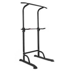 Power Tower Dip Station Adjustable Height Heavy Duty Multi-Function Fitness Training Equipment (Option: Black)
